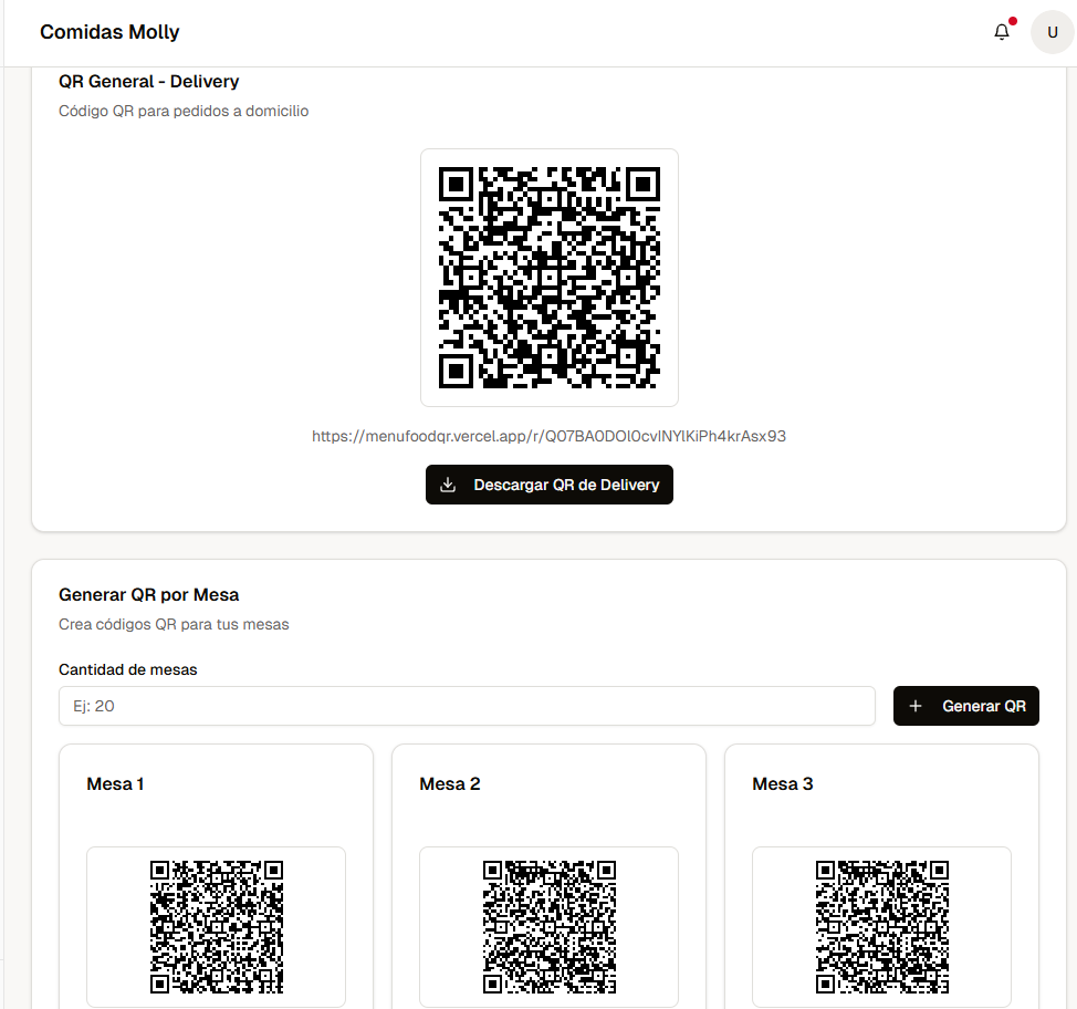 QR para menu digital